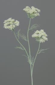 Fleur artificielle Aneth 3 têtes - carotte sauvage - H.74cm crème
