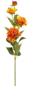 Fleur artificielle Dahlia - création bouquet - H.83 cm orange