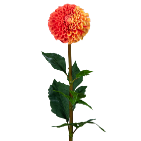 Fleur artificielle tige de Dahlia - composition florale - H.96cm orange