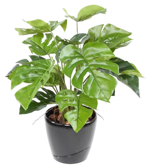 Plante artificielle Philo en pot 18 feuilles - plante d'intérieur - H.60cm vert