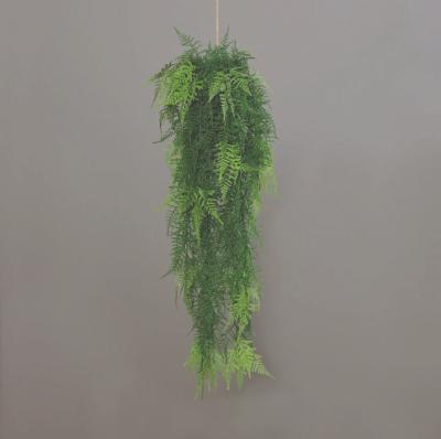 Composition artificielle boule de fougère à suspendre - Feuillage intérieur - H.87cm vert