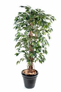 Arbre artificiel Ficus lianes grandes feuilles - plante d'intérieur - H.150cm vert