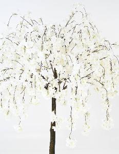Arbre artificiel fleuri Cerisier 7 branches - plante synthétique - H.200cm blanc