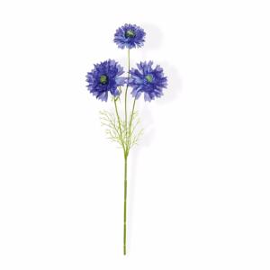 Fleur artificielle bleuet 3 fleurs - composition bouquet - H.58cm bleu