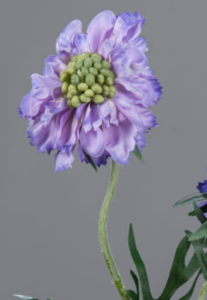 Fleur artificielle tige de Scabiosa - composition florale - H.55cm lavande