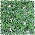 Mur végétal artificiel feuillage et fleur artificielle - décoration murale - H. 100 cm vert rose