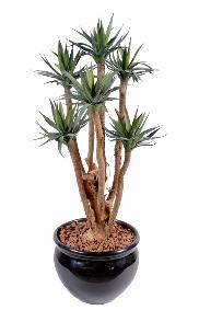 Plante artificielle Agave 7 troncs - succulente pour intérieur - H. 72cm vert
