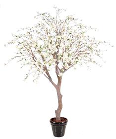 Plante artificielle fleurie Cerisier new large - intérieur - H.280cm blanc