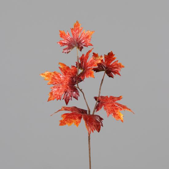 Feuillage artificiel Branche d'Erable - couleur automne - H.55cm rouge