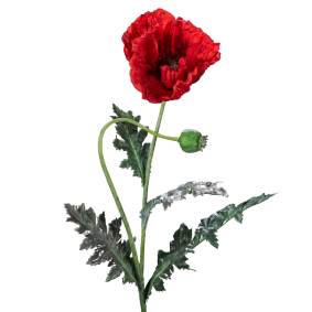Fleur artificielle Pavot fleur des champs - composition florale - H.98cm rouge