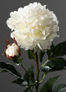 Fleur artificielle Pivoine blanche haut de gamme - composition florale - H.88cm