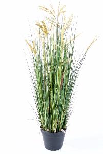 Plante artificielle Papyrus Scirpus Validus fleuri en pot - intérieur - H.60cm