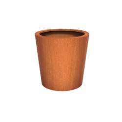 Pot pour fleur bac conique Cado rouillé - extérieur jardin - H.100xØ.100cm Corten