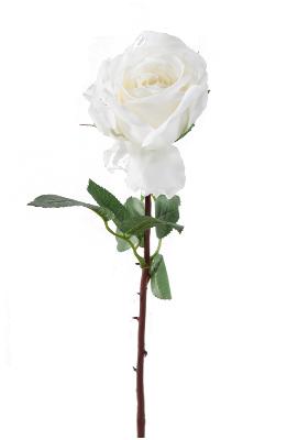 Fleur artificielle rose Olive - Tergal enduit haute gamme - H.70cm blanc