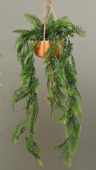 Fougère artificielle en coupe à suspendre - composition végétale - H.60cm