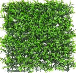 Plaque végétale artificielle fond mini fougères - décoration murale - H. 50cm vert