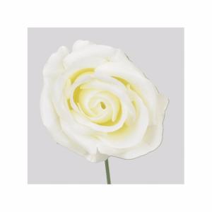 Rose artificielle tige de montage - création composition florale - H.35cm blanche