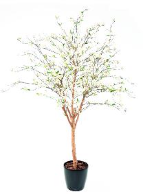 Arbre artificiel fleuri Cerisier en fleur - plante synthétique - H.220cm blanc