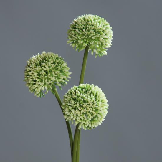 Fleur artificielle Allium ail d'ornement set de 3 - composition bouquet - H.46cm vert