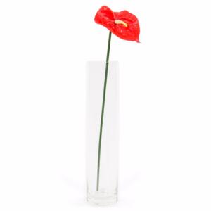 Fleur artificielle Anthurium - composition bouquet - H. 65 cm rouge