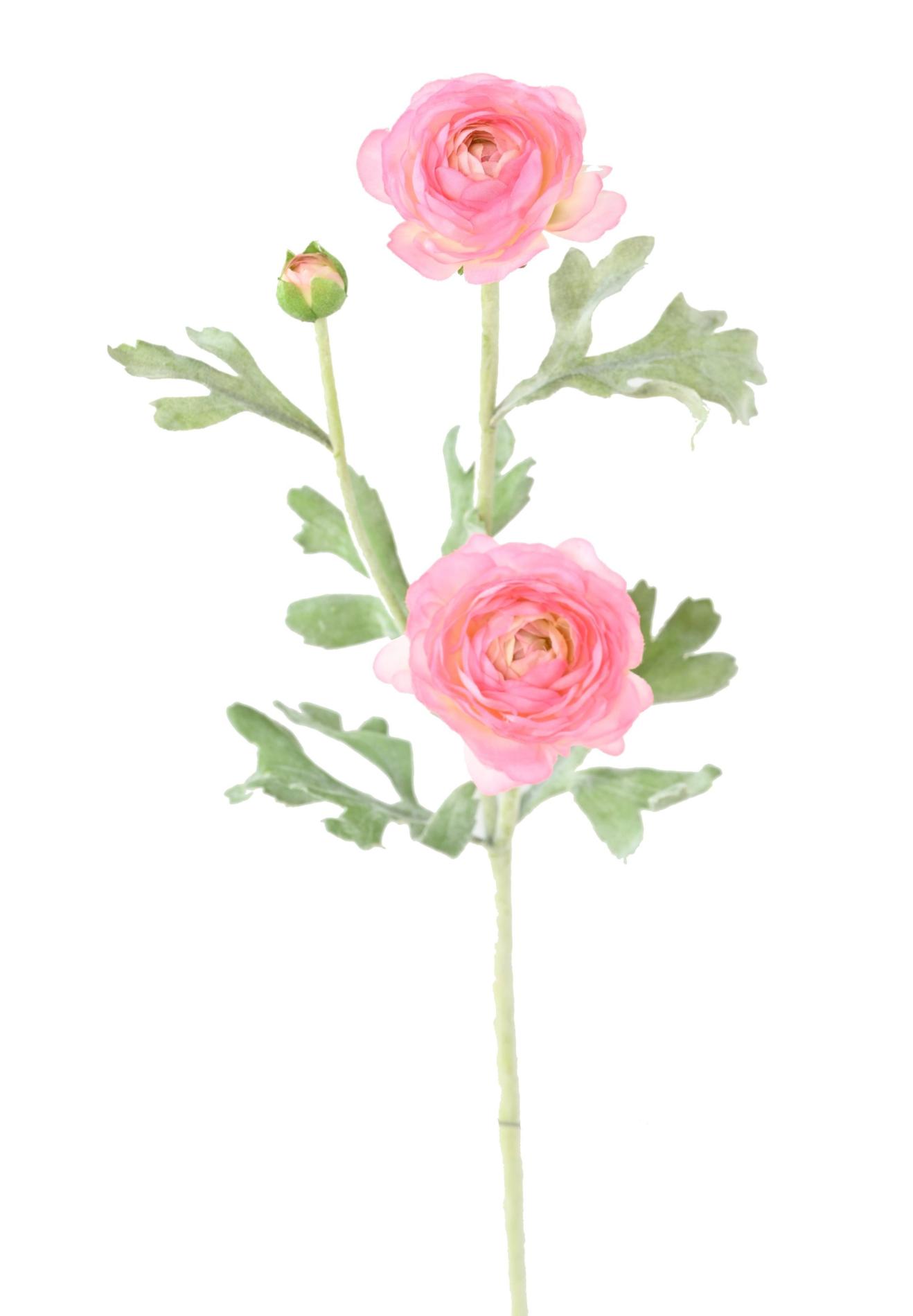 Fleur artificielle Renoncule mini - création de bouquet - H.53 cm rose