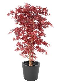 Plante artificielle Aralia New - érable synthétique pour intérieur - H.160cm rouge