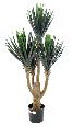 Plante artificielle Yucca Baby 4 têtes - décoration pour intérieur - H.120cm