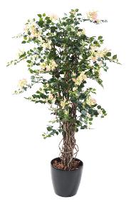 Plante artificielle fleurie Bougainvillier - arbre semi-naturel d'intérieur - H.150cm blanc rose