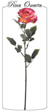 Rose ouverte fuchsia 80cm