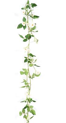 Fleurs artificielles Guirlande de rose mini - décoration d'intérieur - H.180cm blanc