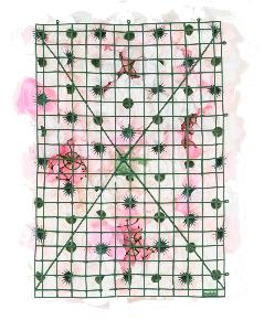 Plaque murale de fleurs artificielles roses et hortensias - décoration d'intérieur - L.60x40cm blanc rose