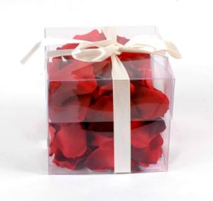 Rose artificielle boite de 100 pétales - décoration d'intérieur - Ø.4cm rouge