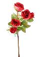 Fleur artificielle coupée rose multi spray - 5 fleurs - H.45cm rouge