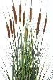 Plante artificielle Graminée Roseau Cattail en pot - décoration d'intérieur - H.120cm