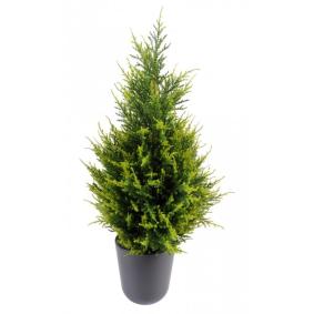 Plante artificielle Cypres Juniperus - intérieur extérieur - H.65cm vert 2 nuances