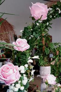Rose artificielle géante Henriette - décoration d'intérieur - H.125cm Ø.40cm rose