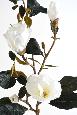 Fleur artificielle Magnolia 2 fleurs 2 boutons - création florale intérieur - H.100cm blanc