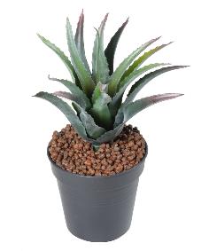 Plante artificielle Furcraea 15 feuilles - cactus artificiel intérieur - H.28 cm vert