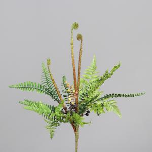 Plante artificielle Gerbe de fougère avec baies - décoration d'intérieur - H.48cm