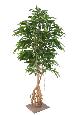 Arbre artificiel Ficus root longifolia - plante intérieure - H.210cm vert