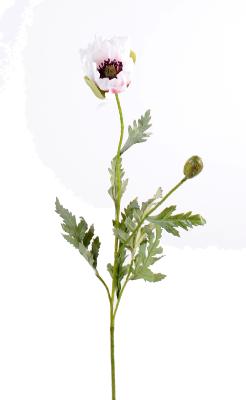 Fleur artificielle Pavot 1T 1B - fleur des champs - H.66 cm blanc