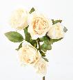 Fleur artificielle coupée rose multi spray - 5 fleurs - H.45cm blanc