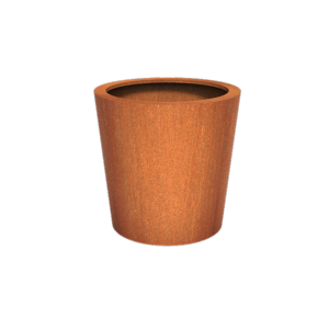 Pot pour fleur bac conique Cado rouillé - extérieur jardin - H.60xØ.60cm Corten