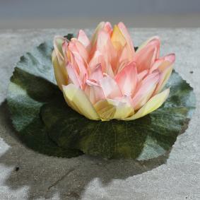 Fleur artificielle Nénuphar Lotus - décoration d'intérieur - Ø.12cm rose