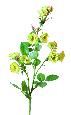 Fleur artificielle coupée rose sauvage - composition florale - H.75cm jaune vert