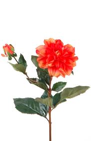 Fleur coupée artificielle Dahlia - création de bouquet - H.70 cm orange