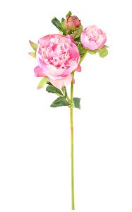 Pivoine artificielle 2 fleurs - création de bouquet composition - H.50cm rose