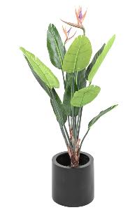 Plante artificielle tropicale Strelitzia 2 fleurs 10 feuilles - décoration intérieure - H.120cm