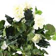 Plante fleurie artificielle Chute de Géranium - décoration d'intérieur - H.60cm blanc