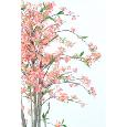 Arbre artificiel fleuri Cerisier en fleurs - plante synthétique - H.150cm Fuchsia